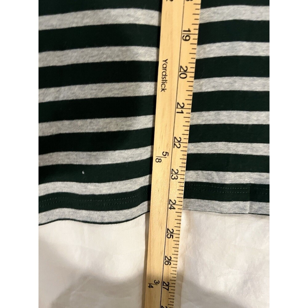 CJ Banks Women Top Shirt Knit Green Gray Stripe Plus Sz 1X Long Sleeve Soft NWT - Picture 11 of 12